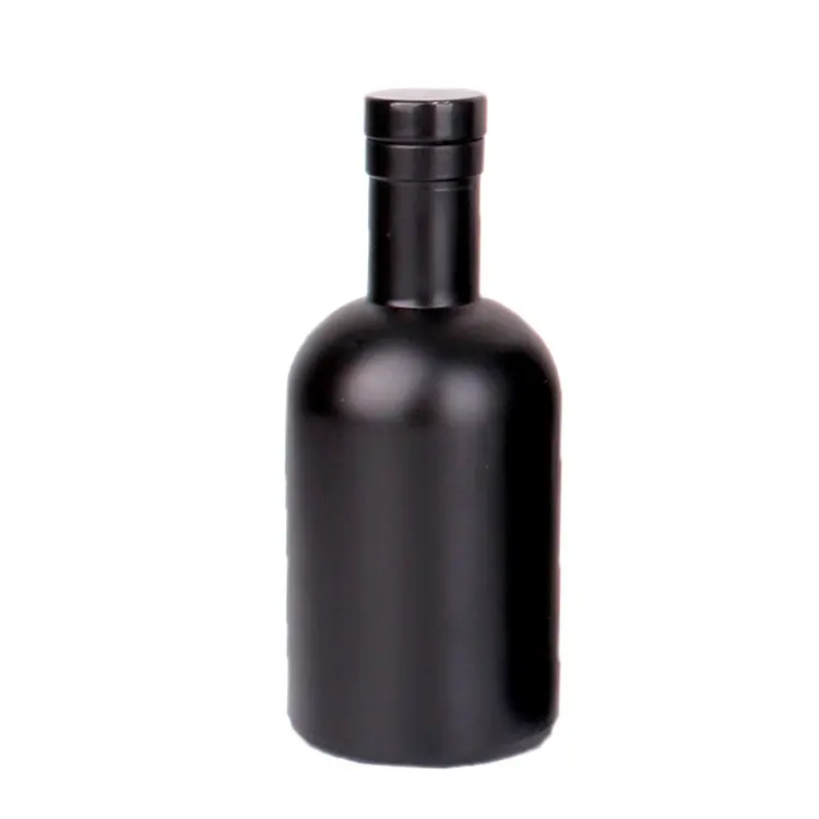 Best Matte Black Glass Liquor Bottle 500ml 750ml-E