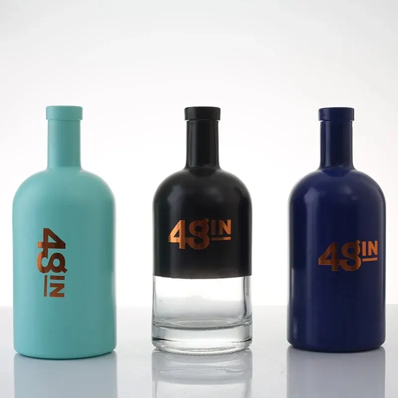 Custom Transparent Round Blank Brandy Gin Tequila Vodka Glass Bottle (4).jpg