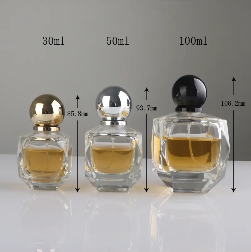 Portable perfume dispenser spray bottle 30ml 50ml 100ml Colorful Caps-L