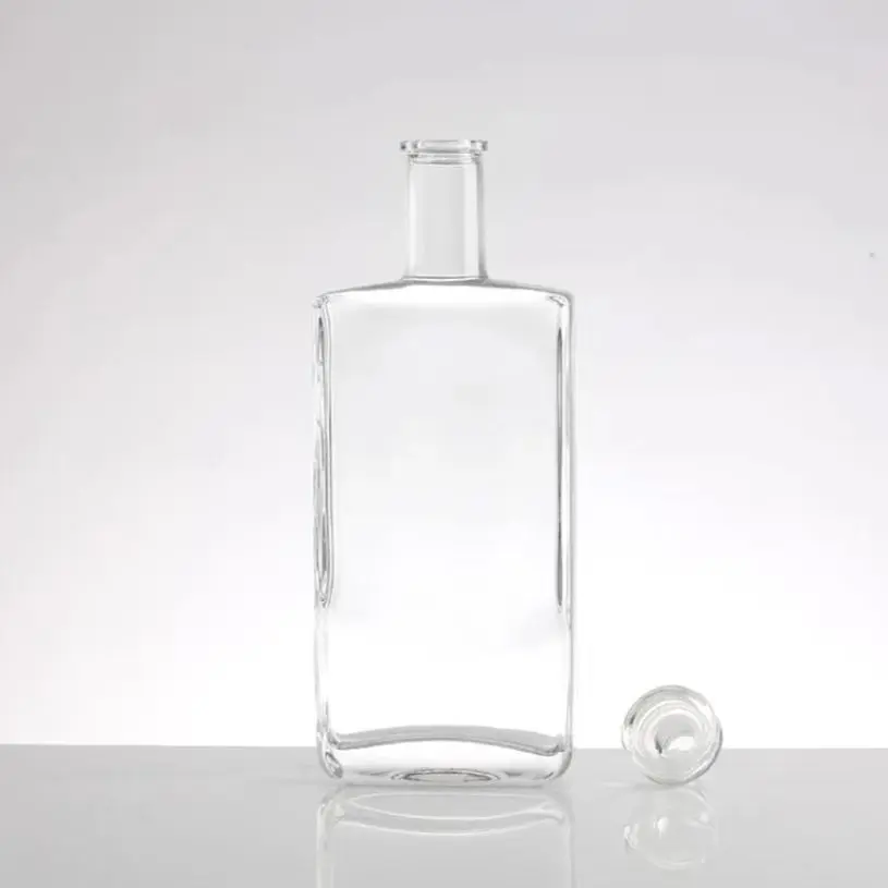500ml/700 Thick Bottom Square Flat Shape Spirit Whiskey Bottles-I-1