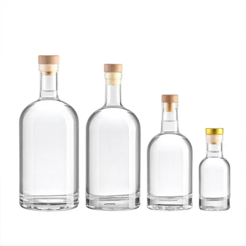 Custom Transparent Round Blank Brandy Gin Tequila Vodka Glass Bottle (6).jpg
