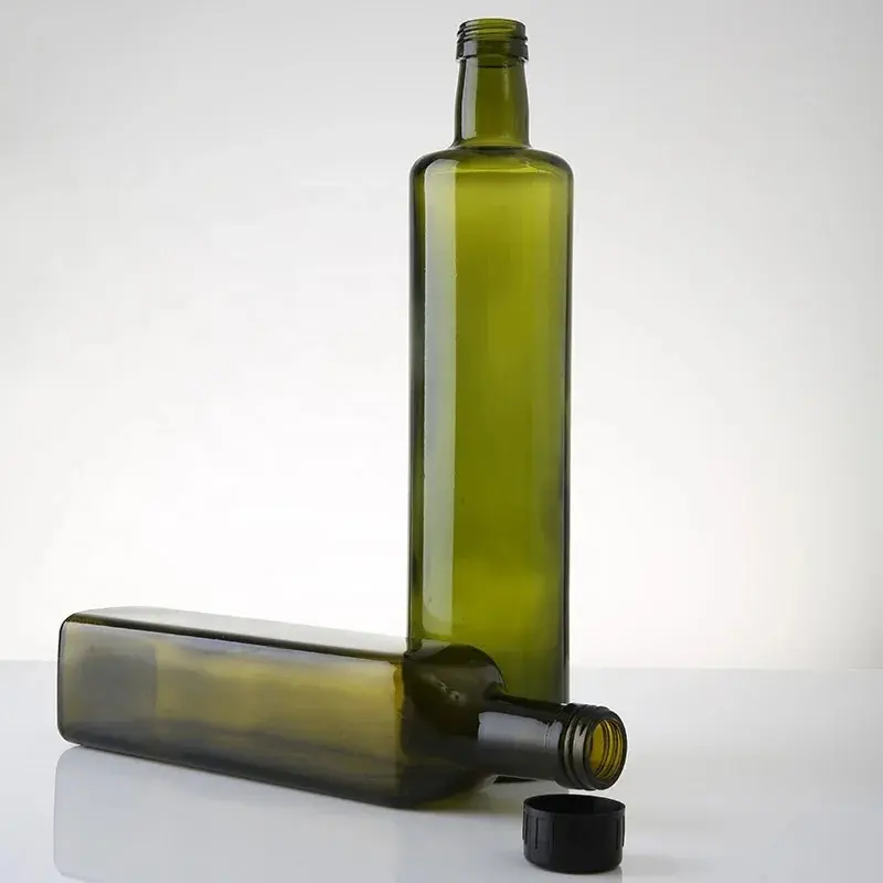 Manufacture Green Brown Olive Oil Bottle With Screw cap (4).jpg